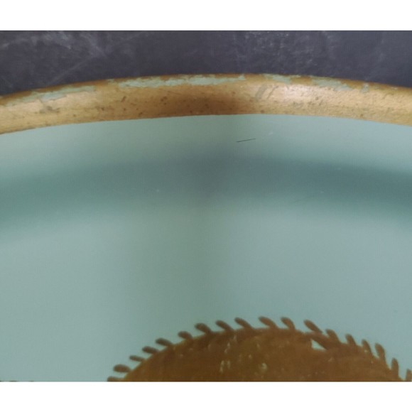 60s Toleware Hand Painted Metal Oval Tray 16.5" x 13.5" Bar Kitchen Serving Vtg - Picture 9 of 10